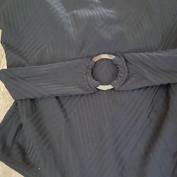 1X lbiza black ribbed ONE PIECE swimsuit NEW - Picture 7 of 7